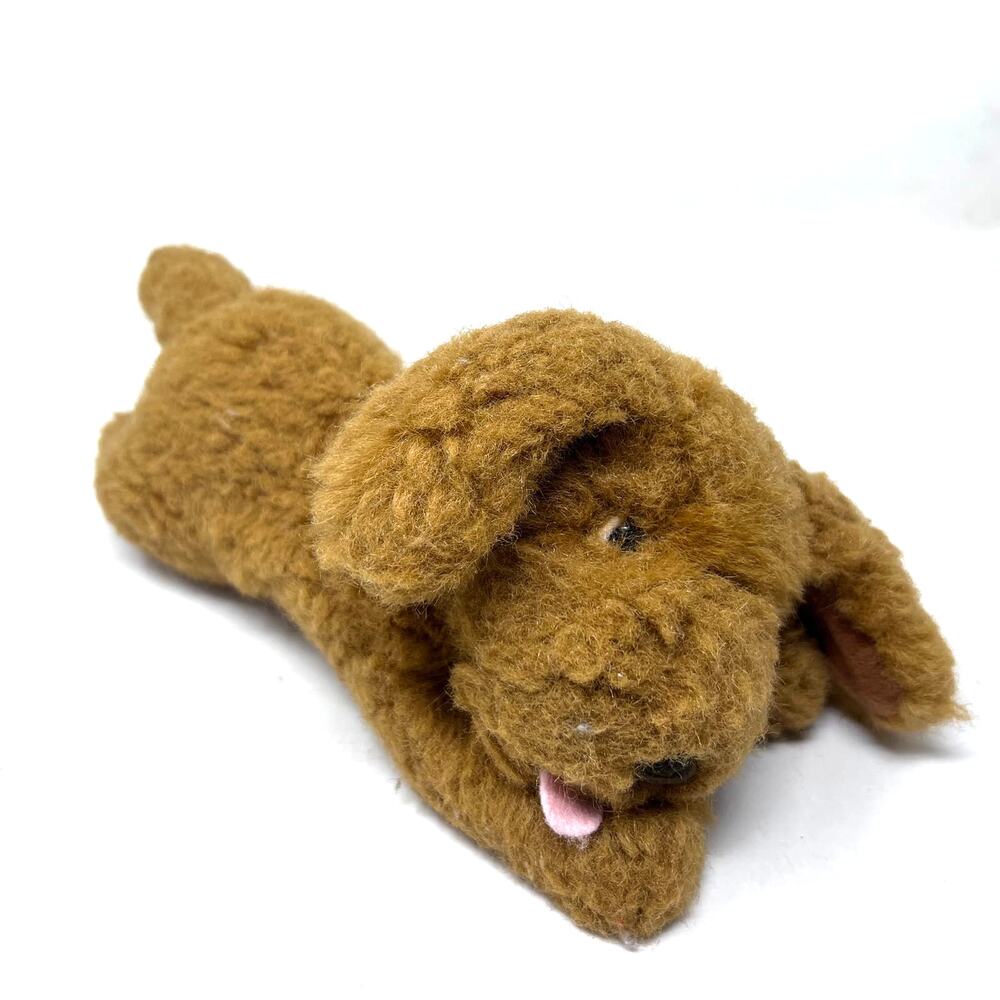 Dakin‎ Puppy Dog Plush Tan 8" Laying Down Pink Tongue Lovey Item# 23865